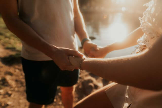 holding hands